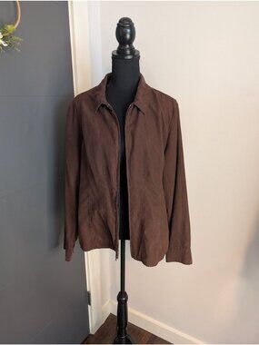 White Stag Brown Sueded Zip Up Jacket - XL (16/18)